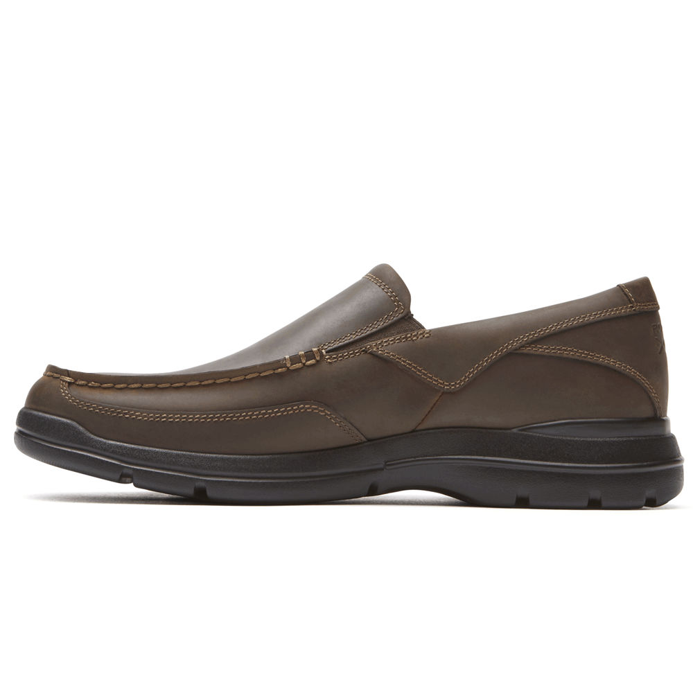 Rockport Singapore Mens Slip-On - Junction Point Dark Brown - MD2084695